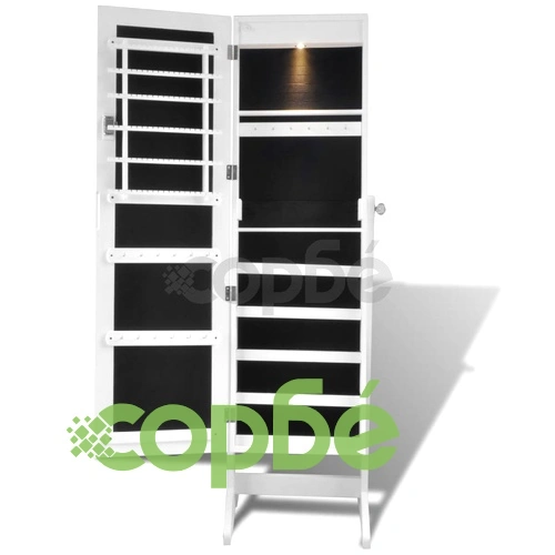 Шкаф-огледало за съхранение на бижута, с LED лампи вътре ➤ топ цена ➤ sorbe.bg