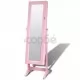 Розов шкаф за бижута с огледало и светодиодни светлини