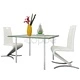 Трапезни столове, 2 бр, бели, изкуствена кожа