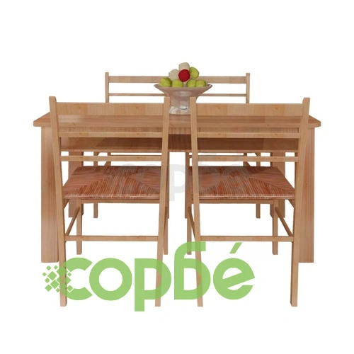 Дървени трапезни столове, 4 броя, натурално лакирани ➤ топ цена ➤ sorbe.bg