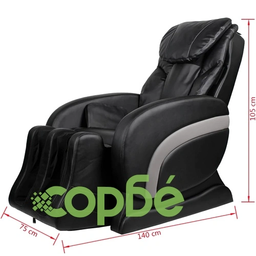 Масажен стол, черен, изкуствена кожа ➤ топ цена ➤ sorbe.bg