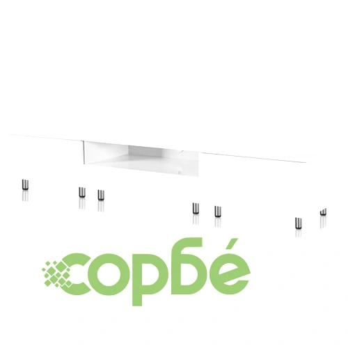 Бяла гланцирана стойка с LED 200 см за телевизор с плосък екран ➤ топ цена ➤ sorbe.bg