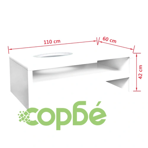 Маса за кафе с LED, силен гланц, бяла  ➤ топ цена ➤ sorbe.bg