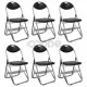 Сгъваеми трапезни столове 6 бр черни изкуствена кожа и стомана