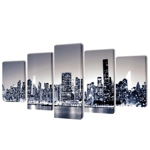 Декоративни панели за стена Ню Йорк в черно-бяло, 200 x 100 см