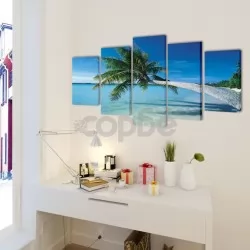 Декоративни панели за стена Плаж с палмово дърво, 200 x 100 см