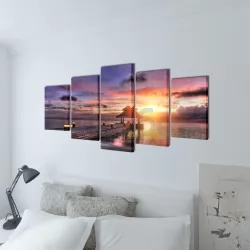 Декоративни панели за стена Беседка на плажа, 200 x 100 см