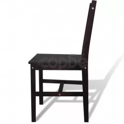 Трапезни столове, 4 бр, тъмнокафяви, борова дървесина