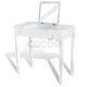 Бяла тоалетка с табуретка и 1 прибиращо се огледало 