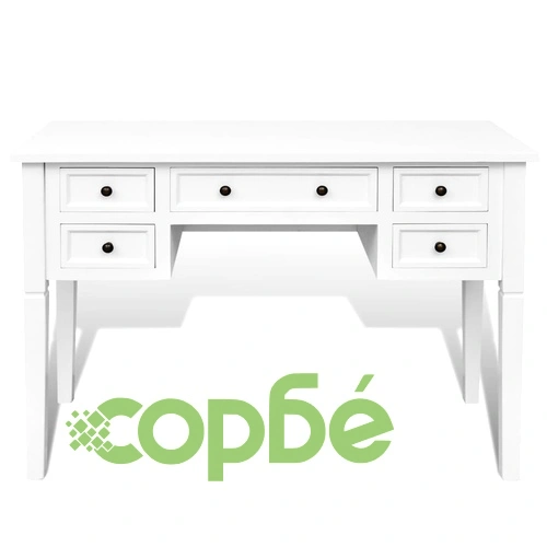 Бяло бюро за писане с 5 чекмеджета ➤ топ цена ➤ sorbe.bg