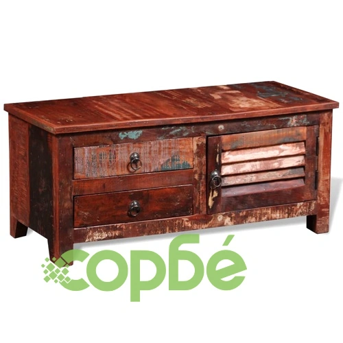 Hi-Fi шкаф / ТВ шкаф, регенерирано дърво масив ➤ топ цена ➤ sorbe.bg