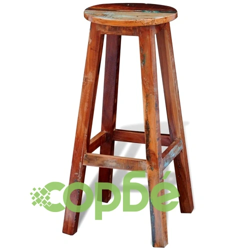 Бар табуретка, регенерирано дърво масив ➤ топ цена ➤ sorbe.bg