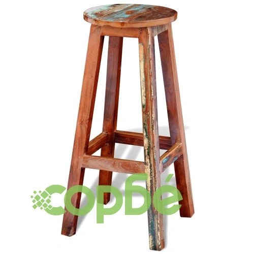 Бар табуретка, регенерирано дърво масив ➤ топ цена ➤ sorbe.bg