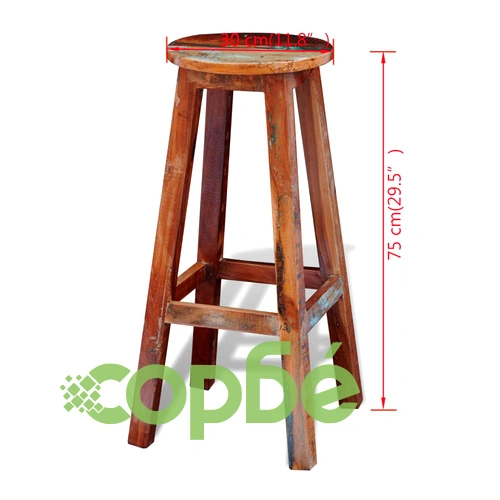 Бар табуретка, регенерирано дърво масив ➤ топ цена ➤ sorbe.bg