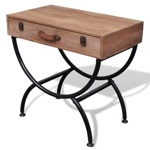 Странична маса с чекмедже, дървен масив  