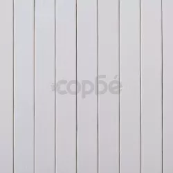 Параван за стая, бамбук, бял, 250x165 см  