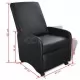 Сгъваем фотьойл, черен, изкуствена кожа