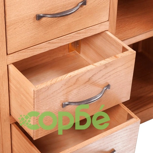 Бюфет с 3 чекмеджета, 110x33,5x70 см, дъбов масив ➤ топ цена ➤ sorbe.bg