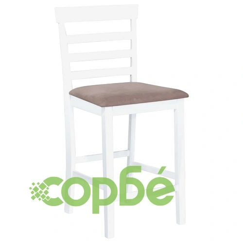 Бар столове, 2 бр, бели, текстил ➤ топ цена ➤ sorbe.bg