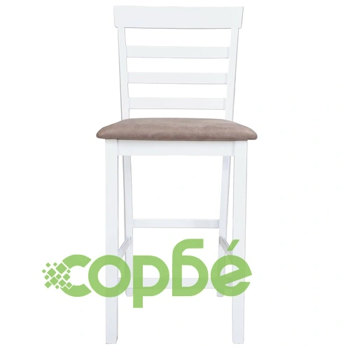 Бар столове, 2 бр, бели, текстил ➤ топ цена ➤ sorbe.bg