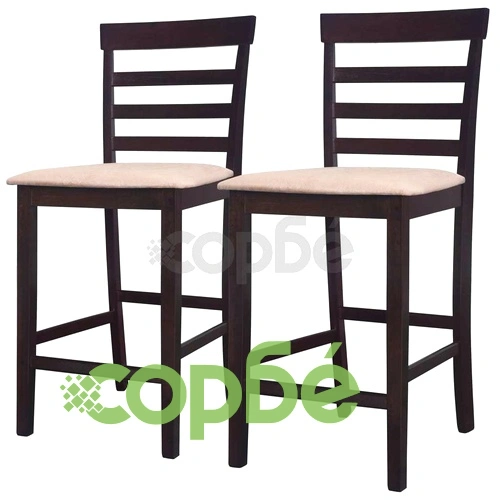 Бар табуретки, 2 бр, кафяви, текстил ➤ топ цена ➤ sorbe.bg