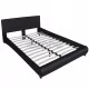 Рамка за легло с LED, черна, изкуствена кожа, 140x200 cм
