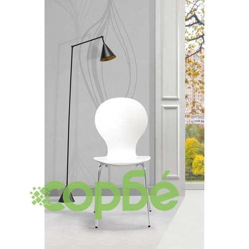 Стифиращи трапезни столове пеперуда, 4 бр, бели, пластмаса ➤ топ цена ➤ sorbe.bg