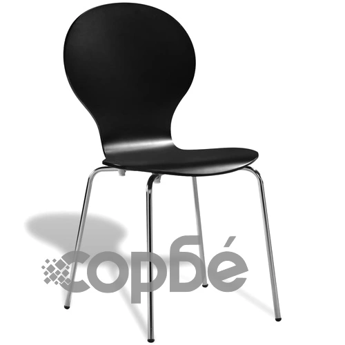 Стифиращи трапезни столове пеперуда, 4 бр, черни, пластмаса ➤ топ цена ➤ sorbe.bg