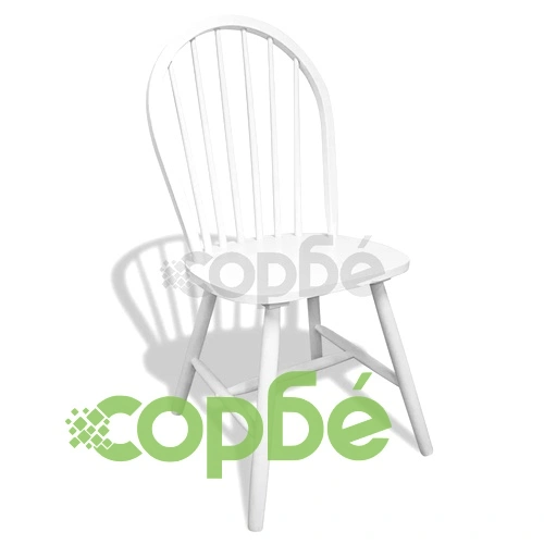 Трапезни столове, 4 бр, бели, каучуково дърво масив ➤ топ цена ➤ sorbe.bg