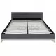 Рамка за легло с LED, тъмносива, плат, 180x200 см