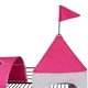 Легло със стълба, замък и пързалка, стомана, розово, 200x100 см