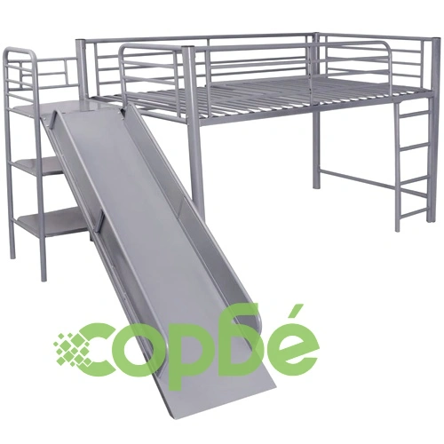 високо детско легло Пирати, стълба, пързалка, метал, 200х100см ➤ топ цена ➤ sorbe.bg