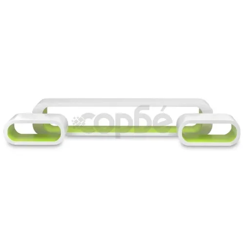 Кубични стенни полици за съхранение на книги/DVD, 3 бр, бяло/зелено ➤ топ цена ➤ sorbe.bg