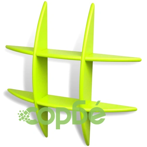 Зелен МДФ плаващ стенен рафт за съхранение на книги/DVD ➤ топ цена ➤ sorbe.bg