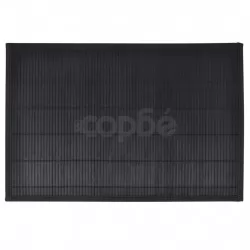242109 6 Bamboo Placemats 30 x 45 cm Black