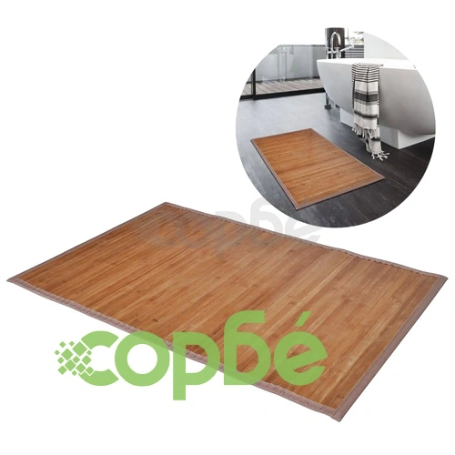 Бамбукова постелка за баня 60 x 90 см, кафява ➤ топ цена ➤ sorbe.bg