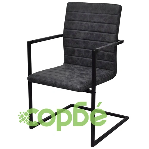 Конзолни трапезни столове, 2 бр, черни, изкуствена кожа ➤ топ цена ➤ sorbe.bg