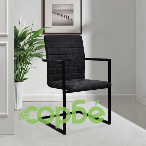 Конзолни трапезни столове, 2 бр, черни, изкуствена кожа ➤ топ цена ➤ sorbe.bg