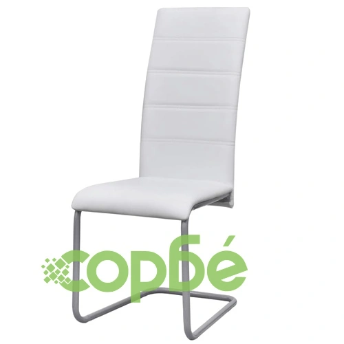 Конзолни трапезни столове, 4 бр, бели, изкуствена кожа ➤ топ цена ➤ sorbe.bg