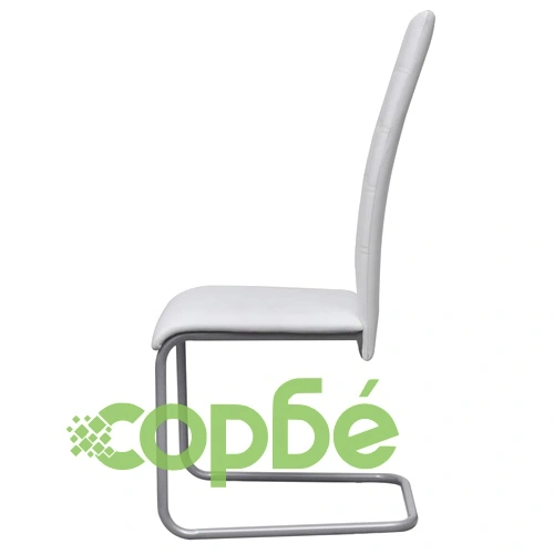 Конзолни трапезни столове, 4 бр, бели, изкуствена кожа ➤ топ цена ➤ sorbe.bg