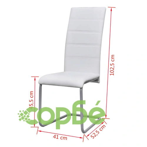 Конзолни трапезни столове, 4 бр, бели, изкуствена кожа ➤ топ цена ➤ sorbe.bg