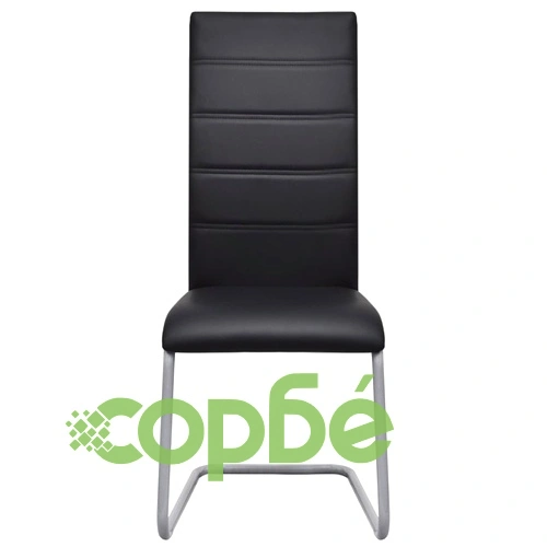 Конзолни трапезни столове, 2 бр, черни, изкуствена кожа ➤ топ цена ➤ sorbe.bg