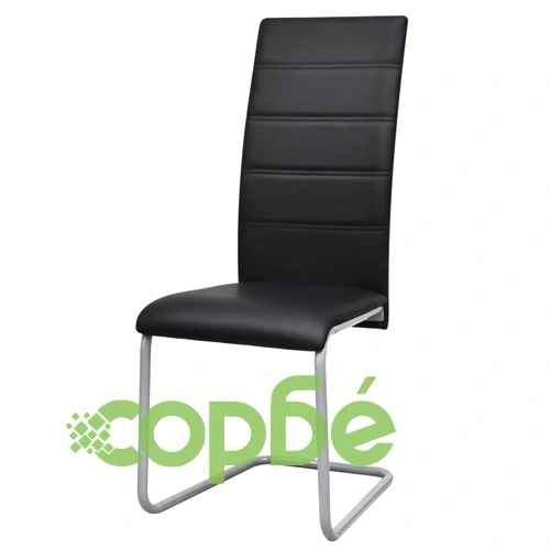 Конзолни трапезни столове, 4 бр, черни, изкуствена кожа ➤ топ цена ➤ sorbe.bg