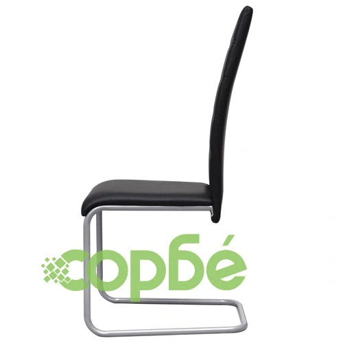 Конзолни трапезни столове, 4 бр, черни, изкуствена кожа ➤ топ цена ➤ sorbe.bg