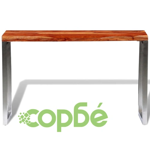 Конзолна маса, масивно дърво, със стоманени крака ➤ топ цена ➤ sorbe.bg