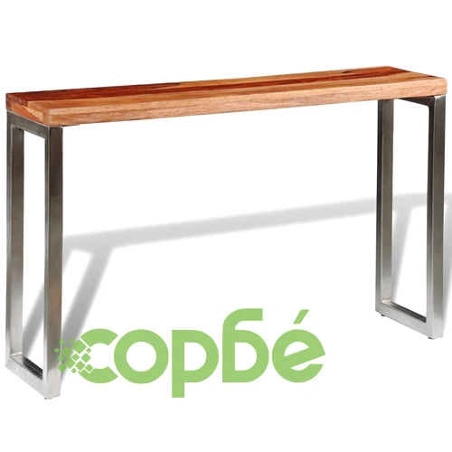 Конзолна маса, масивно дърво, със стоманени крака ➤ топ цена ➤ sorbe.bg