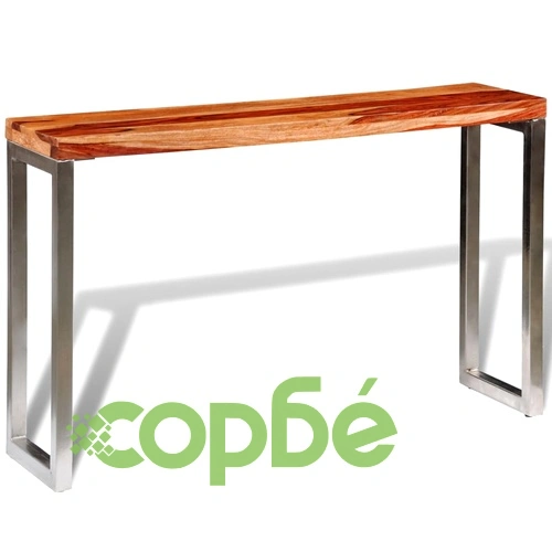 Конзолна маса, масивно дърво, със стоманени крака ➤ топ цена ➤ sorbe.bg