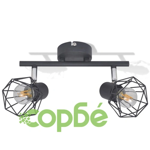 Спот лампа телена рамка индустриален стил 2 LED крушки филамент ➤ топ цена ➤ sorbe.bg