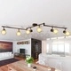 Черен спот в индустриален стил с метални разсейватели и 6 LED крушки