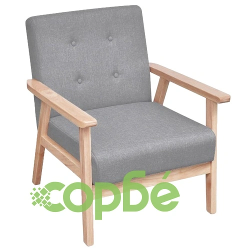 Фотьойл, светлосив, текстил ➤ топ цена ➤ sorbe.bg